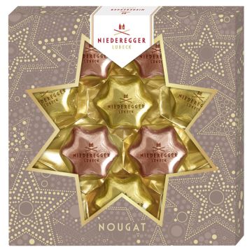 Niederegger Nougat Weihnachtssterne Duo Nuss und Sahne 125g-4000161210900