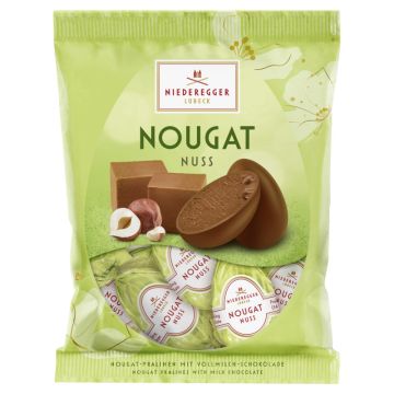 Niederegger Nuss Nougat Eier in Vollmilch-Schokolade im Beutel 87g-4000161670223