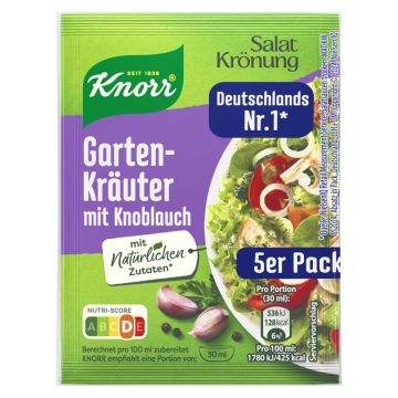 Knorr Salatkrönung Gartenkräuter Knoblauch Dressing 5er-Pack 450ml-8714100823576