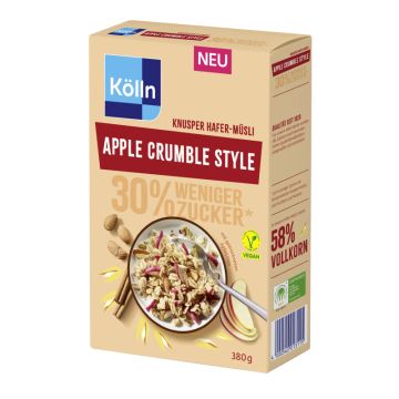Müsli Knusper Apple Crumble Style 380g-4000540013115