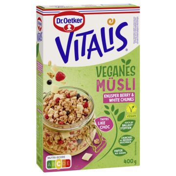 Dr. Oetker Vitalis Vegan Knusper Berry White Chunks 400g-4000521039103