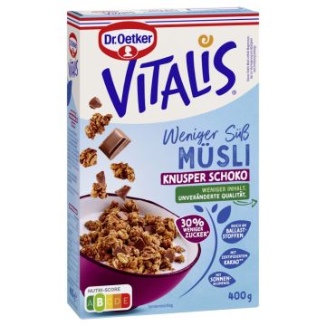 Dr. Oetker Vitalis Weniger süß Knusper Scho. RAC MB 400g-4000521040628