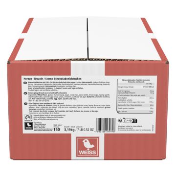 Weiss Herzen/Sterne/Brezeln Zartbitter lose 150 Stück 3190g-4003160279718