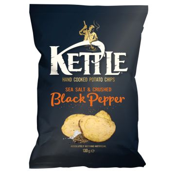 KETTLE CHIPS CRUSH BLACK PEPPER 130g-8718781203276