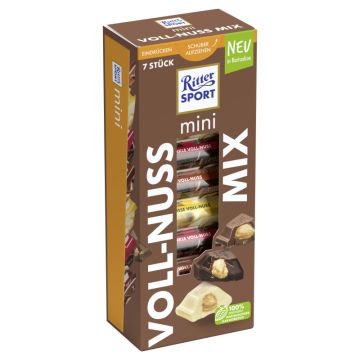 Ritter Sport Mini 7er Voll-Nuss Mix Turm 116G-4000417117304