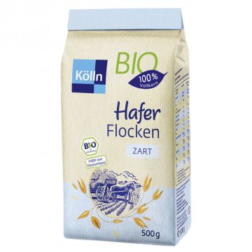 Kölln Bio Haferflocken zart 500g, 100% Vollkorn-Hafer-4000540000641