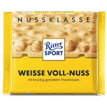 Ritter Sport Nuss-Klasse 100G Weisse Voll-Nuss Tafel-4000417701008