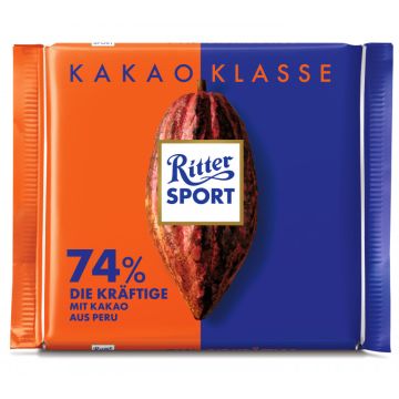 Ritter Sport Kakao-Klasse 100G Peru 74% - Die Kräftige Tafel-4000417933003