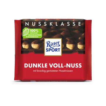 Ritter Sport Nuss Klasse Dunkle Voll-Nuss Tafel 100g-4000417670212