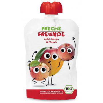 Freche Freunde Bio Quetschie „Apfel, Mango & Pfirsich“-4260249140035