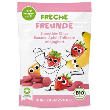 Freche Freunde Bio Smoothie-Chips Banane, Apfel, Erdbeere mit Joghurt 16g-4260618526033