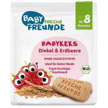 Freche Freunde Bio Babykekse Dinkel & Erdbeere 100g-4260618521014