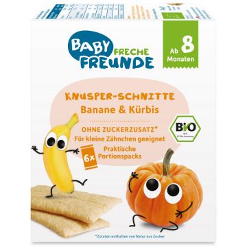 Freche Freunde Bio Knusper-Schnitte Banane & Kürbis 84g-4260249140288