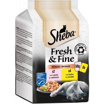 SHEBA Fresh & Fine Lachs und Huhn 6x50g-4770608259846