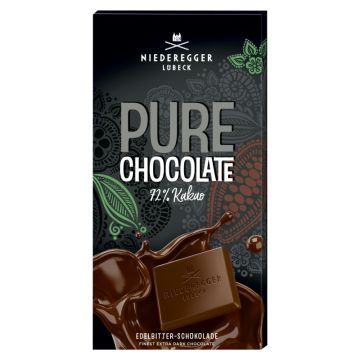 Niederegger Edelbitter Schokoladen Tafel 72% Kakao "PURE CHOCOLATE" 100g-4000161170624