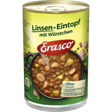 Erasco Linsen-Eintopf mit Würstchen 400g-4037300103236