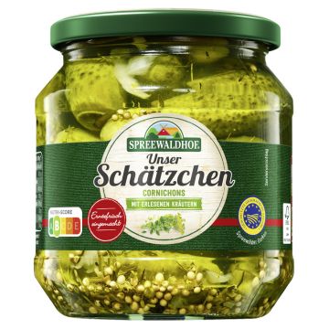 Spreewaldhof Unser Schätzchen, Cornichons verfeinert 530g-4012712071373