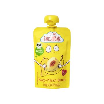 FruchtBar Bio-Fruchtpüree Mango-Pfirsich-Banane 100g-4260133232662