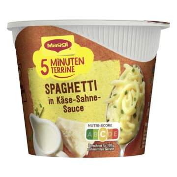 MAGGI 5 MINUTEN TERRINE Spaghetti in Käse-Sahne-Sauce 62g-7613031437870