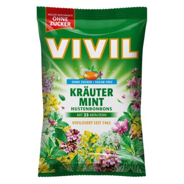 Vivil Kräuter-Mint Bonbons ohne Zucker 120g-4020400893039