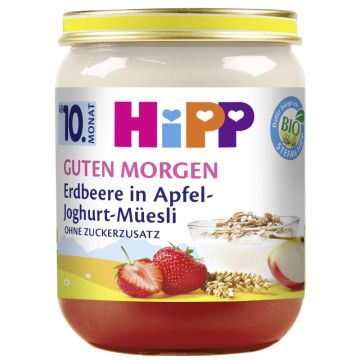 HiPP Bio Guten Morgen Erdbeere in Apfel-Joghurt-Müesli, 160g-4062300262652