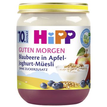 HiPP Bio Guten Morgen Müesli: Blaubeere in Apfel-Joghurt-Müesli, 160g-4062300379657