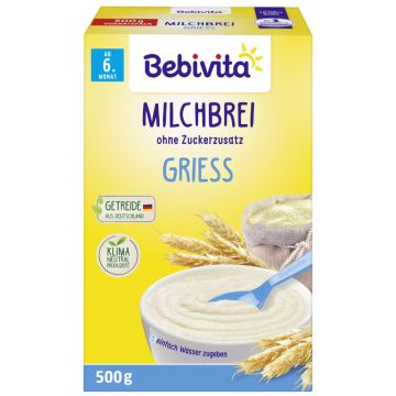 Bebivita Milchbreie ohne Zuckerzusatz Milchbrei Grieß 500g-4018852029526