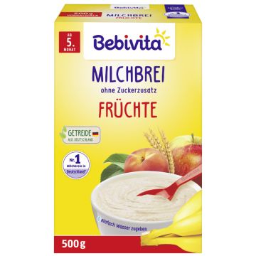 Bebivita Milchbreie ohne Zuckerzusatz Milchbrei Frucht 500g-4018852030072