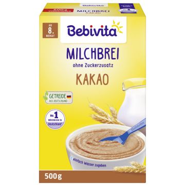 Bebivita Milchbreie ohne Zuckerzusatz Milchbrei Kakao 500g-4018852030348