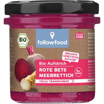 followfood Bio Rote Bete Aufstrich mit Meerrettich vegan 135g-4260655550190