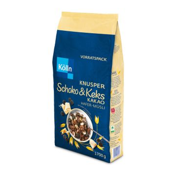 Kölln Knusper Schoko & Keks Kakao Hafer-Müsli 1700g -4000540003239