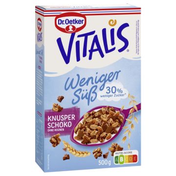 Dr. Oetker Vitalis Weniger süß Knusper Schoko 500g-4000521017118