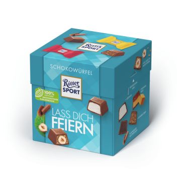 RitterSport Schokowürfel Lass Dich Feiern 176G Box-4000417652607