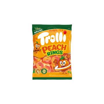 Trolli Halal Peach Rings 100g-8436556390760