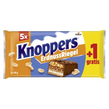 Knoppers Riegel Erdnuss 1x6er = 240g-4014400930870