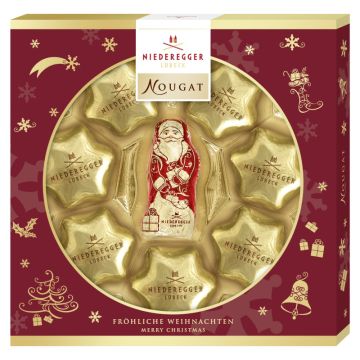 Niederegger Nougat Weihnachtssterne mit Nougat Weihnachtsmann 100g-4000161210672