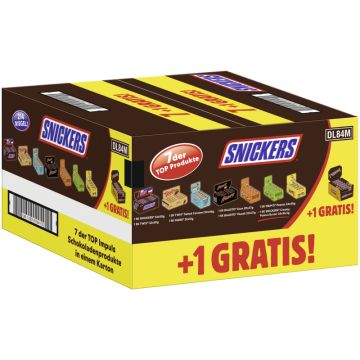 Sortimentskarton BALISTO® Muesli/Corn MARS® M&M'S® Peanut SNICKERS® Original TWIX® Salted Caramel/Original gratis SNICKERS® Creamy Peanut Butter 214 Verbrauchseinheiten 9,648kg-5000159564175