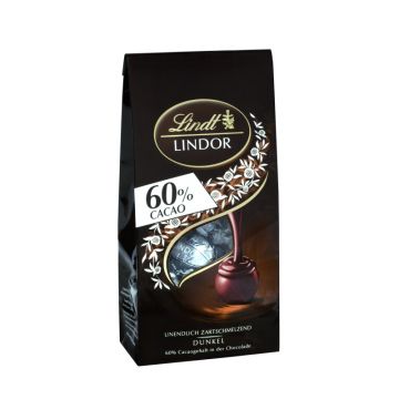 Lindt Lindor Beutel Dark 60%  136g-4000539408205