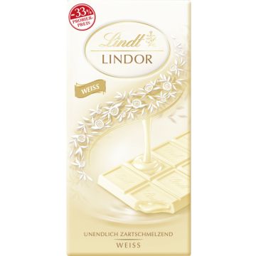 Lindt LINDOR Tafel Weiß PP 100g-7610400099936