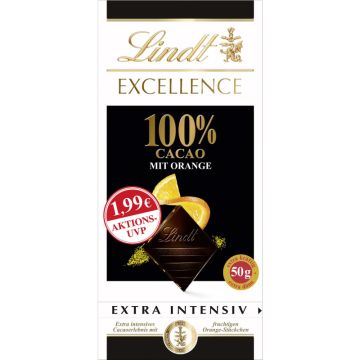 Lindt EXCELLENCE 100% Orange 50g PP-3046920022231