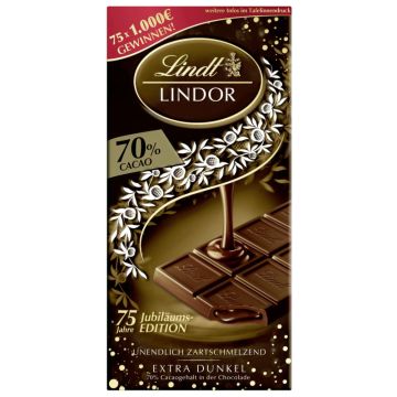 Lindt LINDOR Tafel 70% Jubiläum 100g-8003340802824