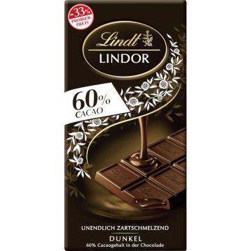 Lindt LINDOR Tafel 60% PP  100g-8003340803210