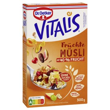 Dr. Oetker Vitalis Früchtemüsli - Ohne Zuckerzusatz 500g-4000521035853