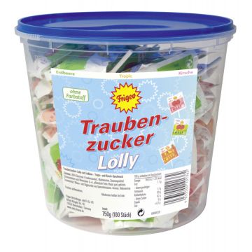 Frigeo Traubenzucker Lollys 3-fach 100 x 7,5 g-4033500101362