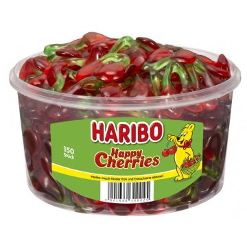 Haribo Fruchtgummi Happy Cherries Dose 150 Stk. = 1200g.-4001686309025