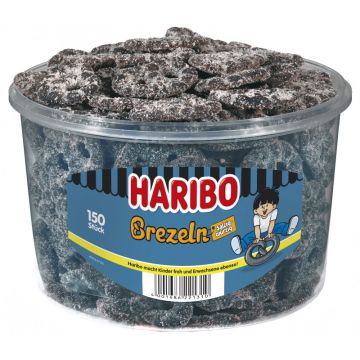 Haribo Lakritz Salzbrezel 1 Dose 150 Stk. = 1050g-4001686221310