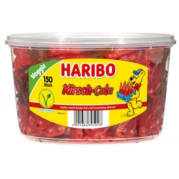 Haribo Kirsch Cola Dose 150 Stk. = 1350g Fruchtgummi -4001686395028