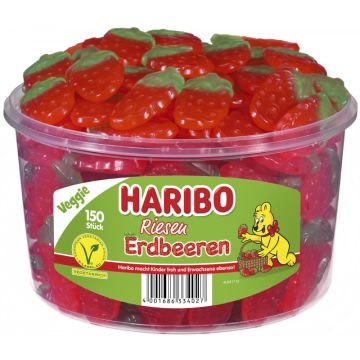 Haribo Riesen Erdbeeren Dose 150 Stk 1350g-4001686334027