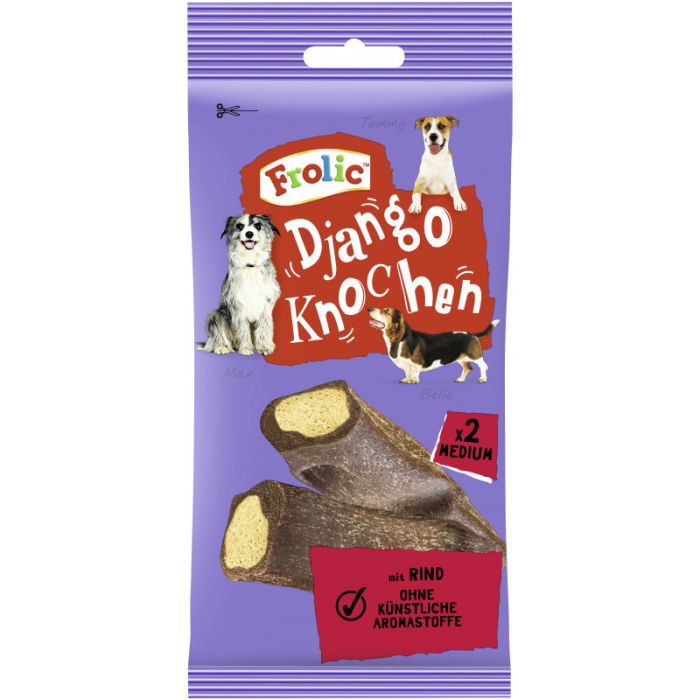 FROLIC™ Django Knochen Beutel für Mittlere Hunde mit Rind 2 Stück 170g-5998749120491