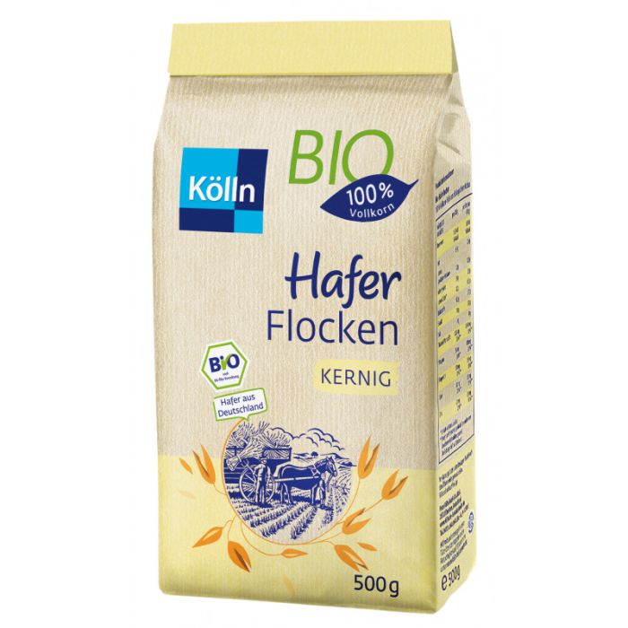 Kölln Bio Haferflocken kernig 500g, 100% Vollkorn-Hafer-4000540000658